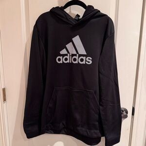 adidas Black Hoodie with White Logo